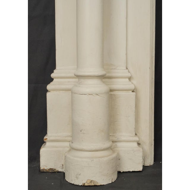 Wood Colonial Revival Wooden Mantel With Fluted Pilasters For Sale - Image 7 of 8