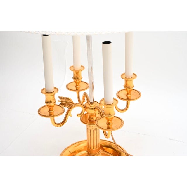 French Brass Bouillotte Table Lamps, 1960, Set of 2 For Sale - Image 9 of 11