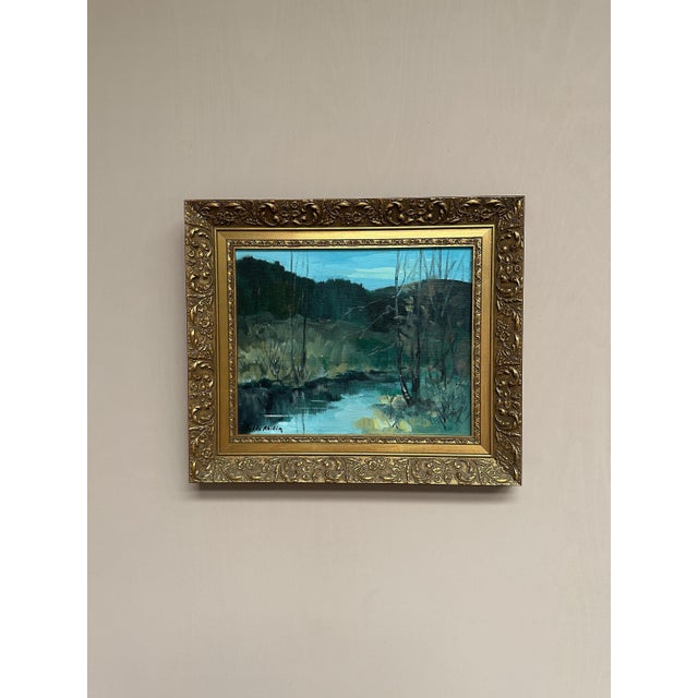 Original Swedish Oil on Canvas – “Höstlandskap från Småland” by Tedde Rhodin – Signed & Dated 1979 – Vintage & Framed – 40...