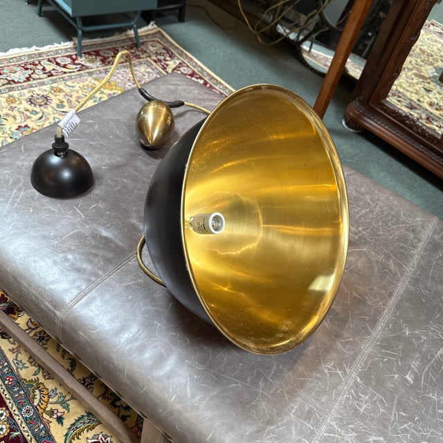 Arteriors Egg Drop Pendant, Bronze/Brass For Sale - Image 12 of 13