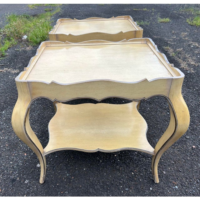 1960s Vintage 1960’s Pair of Mid Century French Style Side Tables For Sale - Image 5 of 10