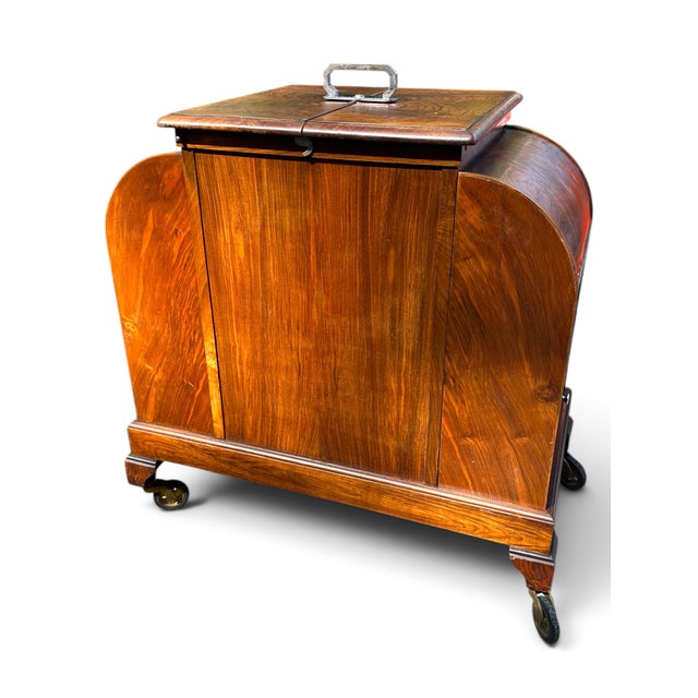 Wood Art Deco Walnut Asprey "Elevette" Patent Mechanical Drinks Cabinet, Circa 1930s. For Sale - Image 7 of 12