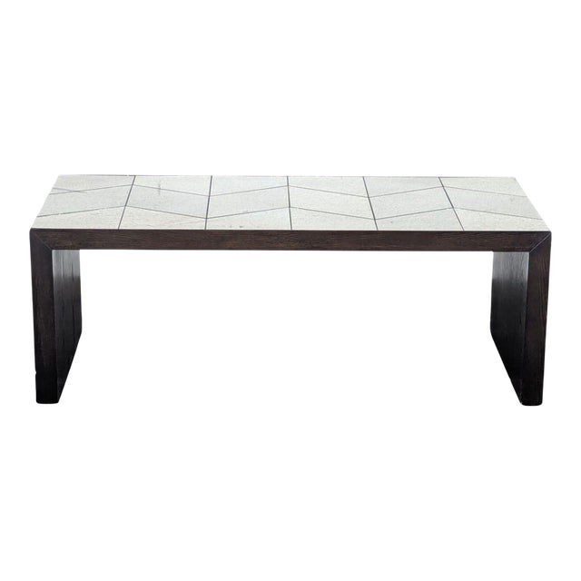 West Elm Mirrored Herringbone Coffee Table For Sale