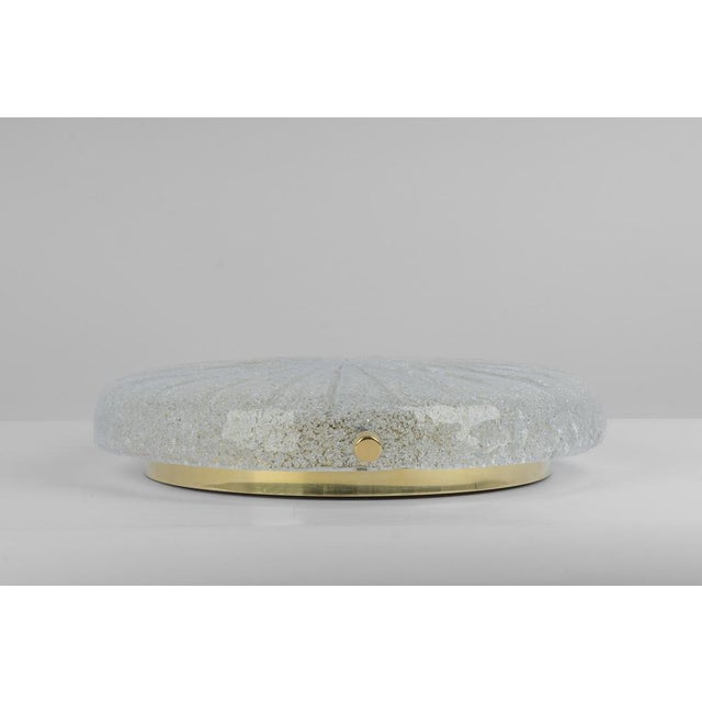 Large Round Murano Amber Sunbrust Flushmount attributed to Hillebrand, Germany, 1970s For Sale - Image 13 of 14
