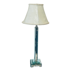 1970s Ralph Lauren Style Mirrored Pillar Lamp