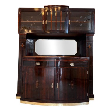 Antique Art Nouveau Floral Buffet, 1920s For Sale