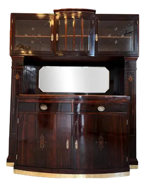 Antique Art Nouveau Floral Buffet, 1920s