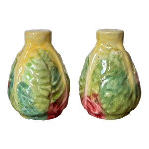 1960s Italian Cabbage Salt and Pepper Shakers - A Pair