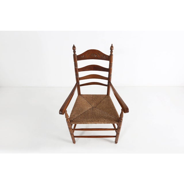 Antique French Wooden Armchair with Cane Seat, 1890s For Sale - Image 9 of 17