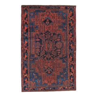 Vintage Hand-Knotted Persian Mousel Rug 4'7" X 7'2" For Sale