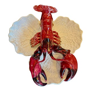 Vintage Large Pre-1960's “Agatha Christie” Majolica Lobster Platter For Sale