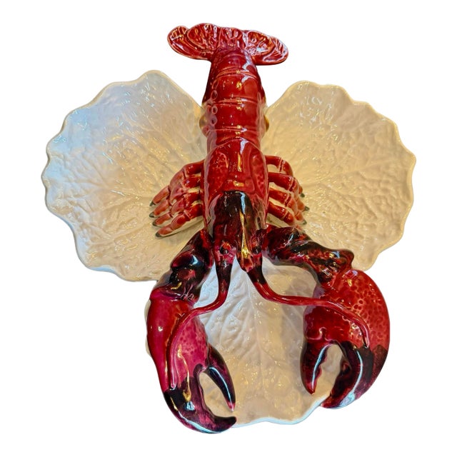 Vintage Large Pre-1960's “Agatha Christie” Majolica Lobster Platter For Sale