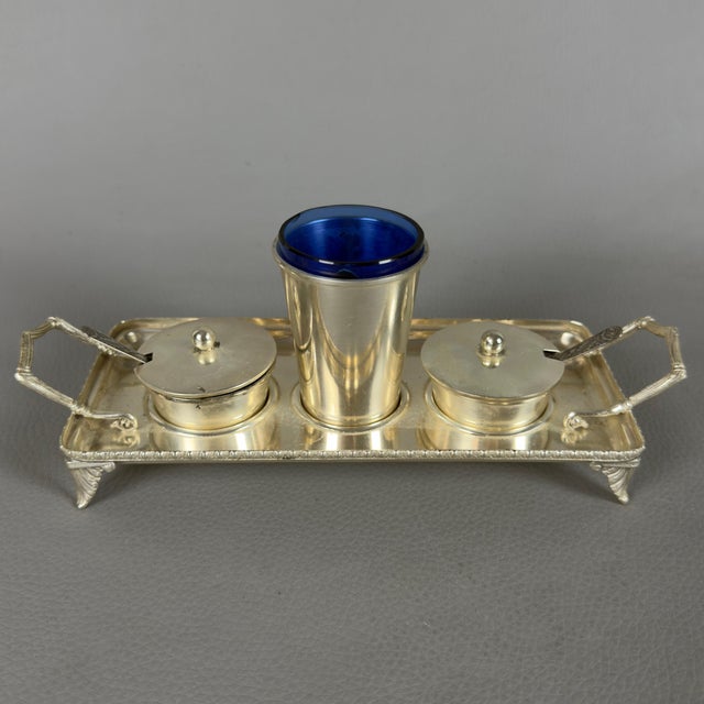 800 Silver Salt and Pepper Sticks in Blue Glass from Artigianato Italiano, Set of 7 For Sale - Image 5 of 15