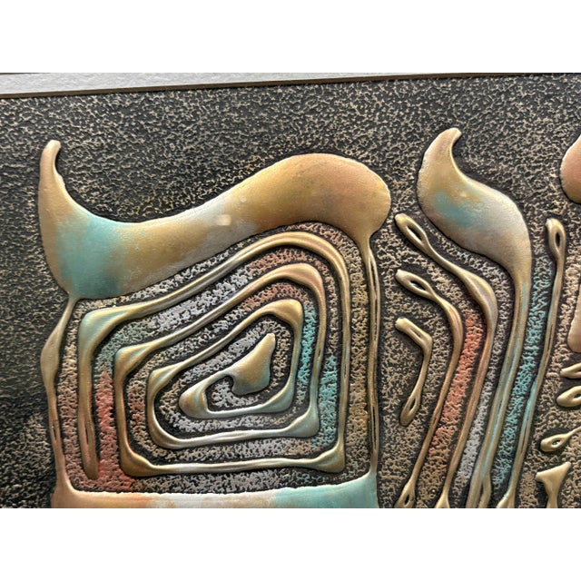 Vintage Joel Zaretsky Brutalist “Shalom” Metal Relief Wall Art For Sale - Image 9 of 10