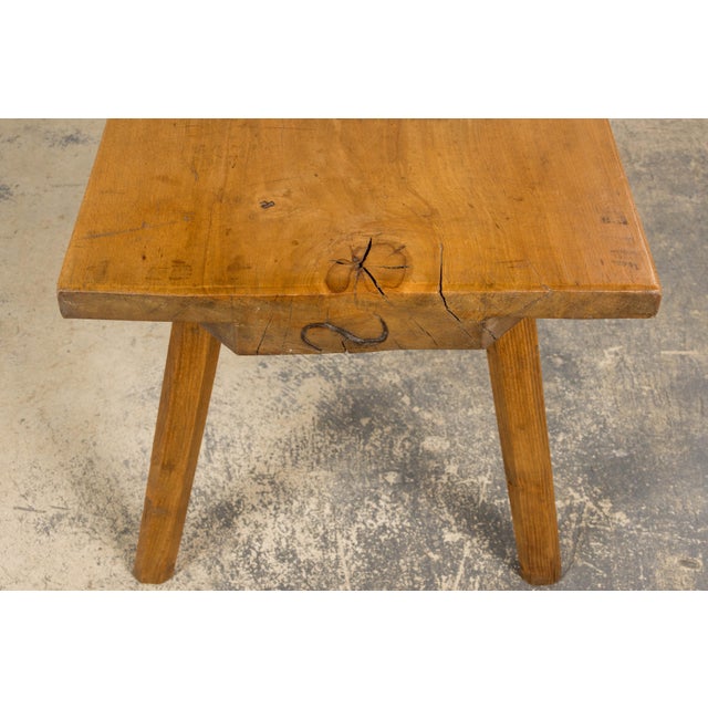 French Brutalist Butcher Block Fruitwood Kitchen Island Table For Sale - Image 13 of 16
