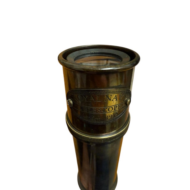 Vintage Maritime Royal Navy Brass Telescope For Sale - Image 9 of 10