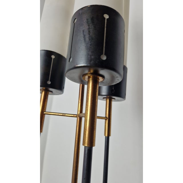 1950s Vintage Floor Lamp with Marble Base and Brass Stem, 1950s For Sale - Image 5 of 10