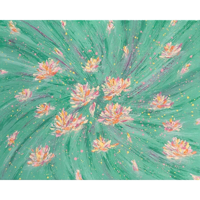 Flowering 9 Stretched Canvas Original Acrylic 8" X 10" Painting Floral Wall Art For Sale - Image 6 of 7