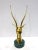 1970s Hollywood Regency Brass Antelope Sculpture With Exotic Marble Base For Sale - Image 13 of 13
