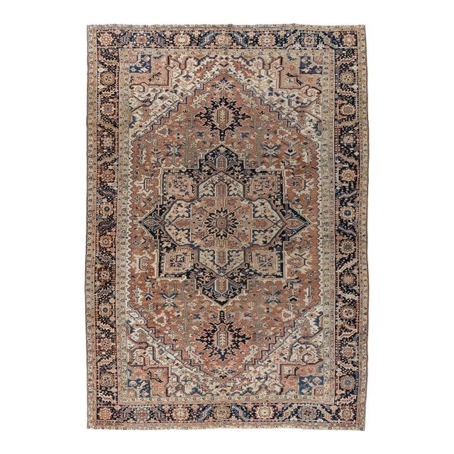 Vintage Heriz Rug 9ft 2in X 12ft 11in For Sale