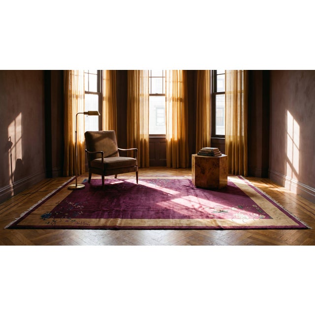 1920s Chinese Art Deco Carpet ( 8'10" x 11'6" - 270 x 350 ) For Sale - Image 11 of 13