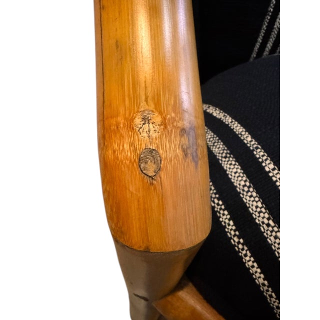 Brown Mid Century Brutalist-Inspired Bamboo Armchair (Sold as Pairs) For Sale - Image 8 of 18