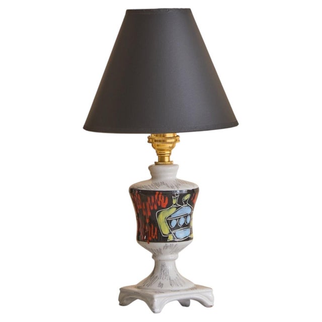 Mid-Century Modern 1960s Italian Porcelain Table Lamp, 1960s - a Pair For Sale - Image 3 of 13