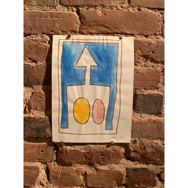 1967 Watercolor Original Painting Brooklyn Museum Artist For Sale - Image 4 of 8