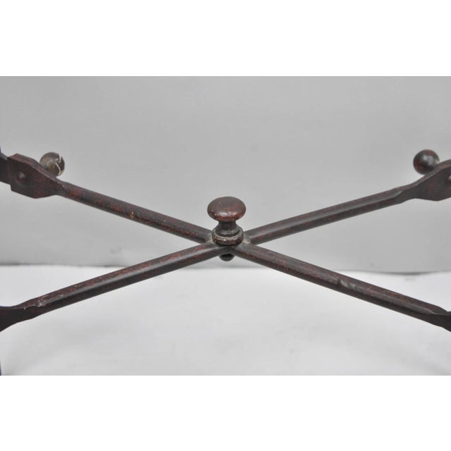 Late 20th Century Industrial Modern Giacometti Style Wrought Iron Side Table by Pottery Barn For Sale In Philadelphia - Image 6 of 17
