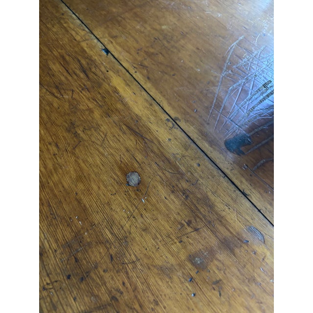 Antique Early American Pine Work Table / Farm Table For Sale In San Diego - Image 6 of 6