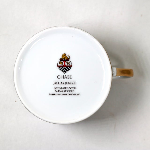 Modern 1980s Lynn Chase Jaguar Jungle Flat Cup and Saucer For Sale - Image 3 of 9