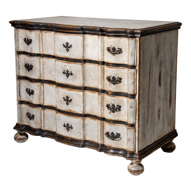 White-Painted Baroque Chest of Drawers, 1700s For Sale