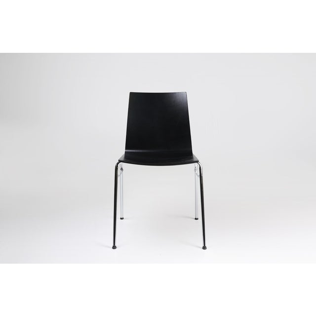 2000 - 2009 21th Century Black Chair with Wooden Seat, Belgium For Sale - Image 5 of 11