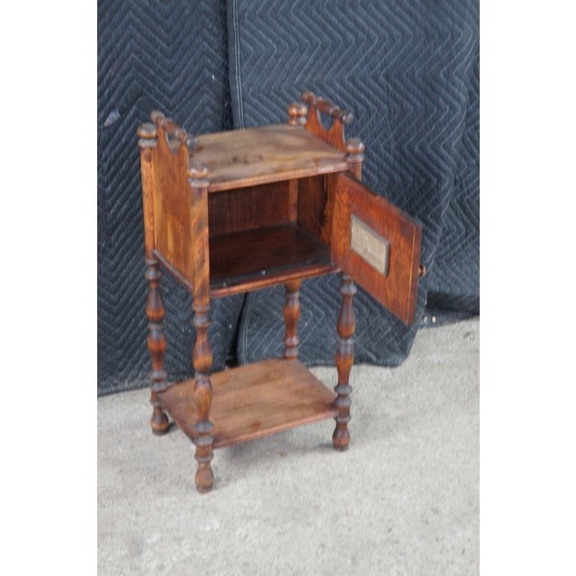 1930s Antique Cushman Mahogany Humidor Tobacco Smoking Cabinet Table Stand 27" For Sale - Image 5 of 11