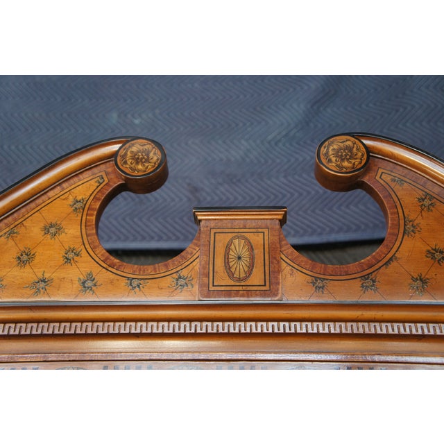 Brown 1980s Drexel Heritage 'Devoncourt' Adams Style Mahogany Armoire Tv Media Cabinet For Sale - Image 8 of 12