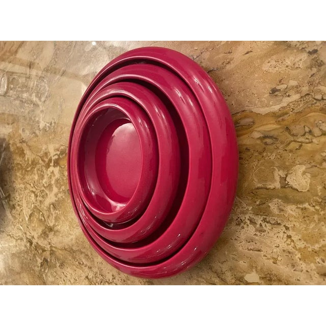 Red Postmodern Ceramic Set, 1980s, Set of 5 For Sale - Image 8 of 10
