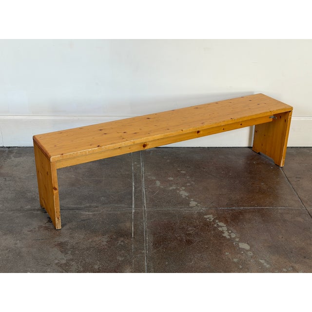 Vintage 1970’s Charlotte Perriand Pine Bench For Sale - Image 12 of 16