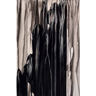 Northern Sea by Sara Melzer | Ink on Canvas Abstract depiction of dark, flowing forms. For Sale