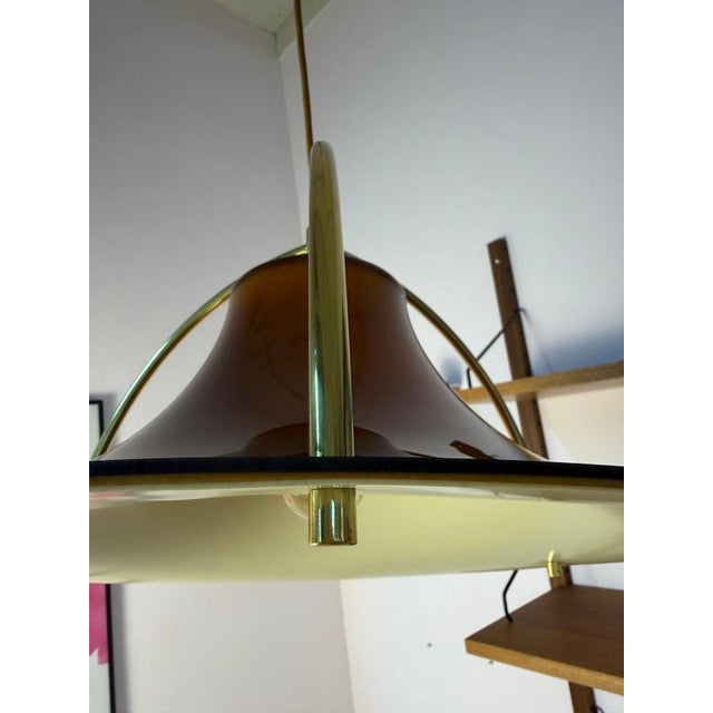 Brown and Orange Single Pendant Lamp by Jo Hammerborg for Fog & Mørup For Sale - Image 9 of 11