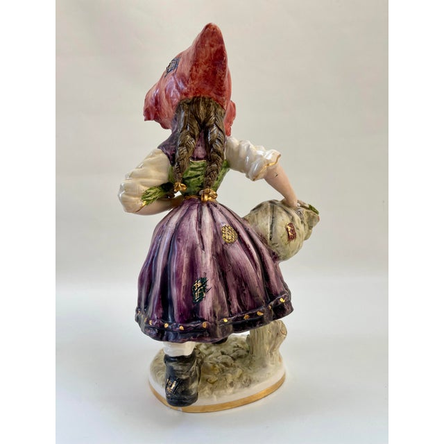 Large Vintage Italian Capodimonte Hand-Made Porcelain Figurine For Sale In Boston - Image 6 of 11