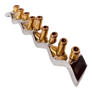 90s Post Modern Memphis Design Minimalist Elegant Aluminum Modernist Zig Zag Wave Menorah