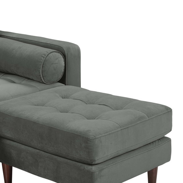 Cave Ash Gray Velvet Cave 2-Piece Performance Sectional For Sale In Los Angeles - Image 6 of 8