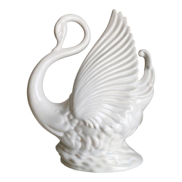 Mid Century White Swan Television Lamp For Sale