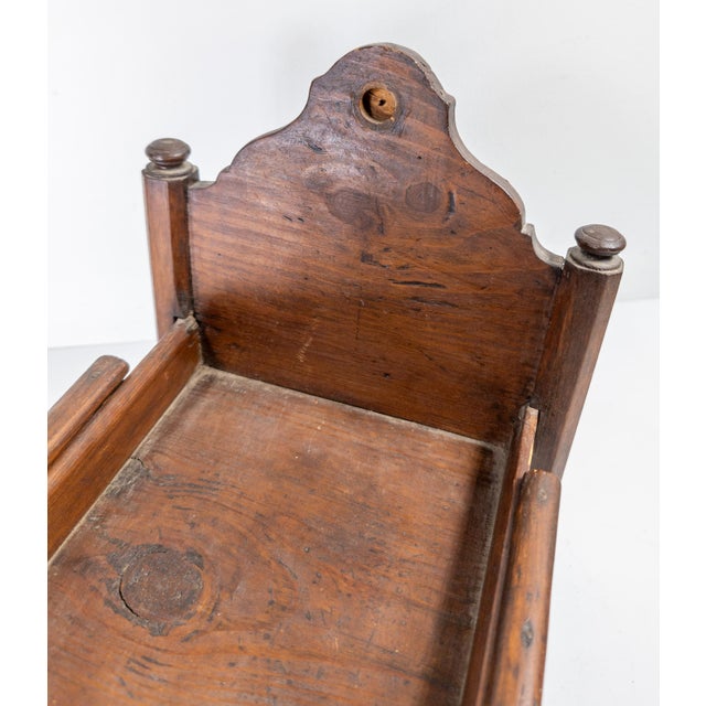19th Century American Primitive Folk Art Pine Doll Bed in Empire Style For Sale - Image 13 of 16