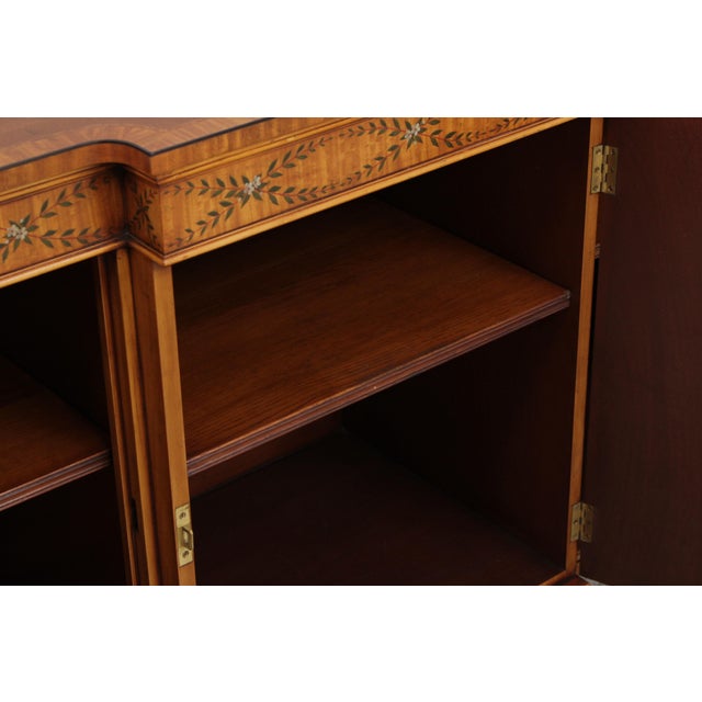 Vintage Adams Style Inlaid Satinwood & Painted Commode For Sale - Image 4 of 18