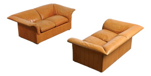 Leather Loto Sofas by Luigi Massoni for Poltrona Frau, Italy, 1976, Set of 2
