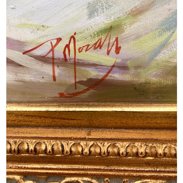 P. Mozah 20th Century Oil Painting, Still Life, Spring Flowers, Ornate Gold Frame For Sale In West Palm - Image 6 of 15
