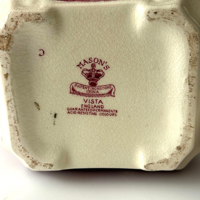1940’s Mason’s “Vista” Pink Ironstone Teapot For Sale In San Antonio - Image 6 of 9