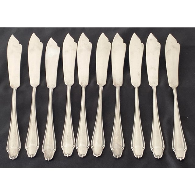 Silver 20th Century German Cutlery Fish Knives & Fish Forks Silver-Plated by Klingel - 20 Pieces For Sale - Image 8 of 10