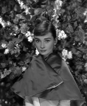 Circa 1957 Audrey Hepburn in Satin by Bud Fraker (11x14 Silver Gelatin Print)
